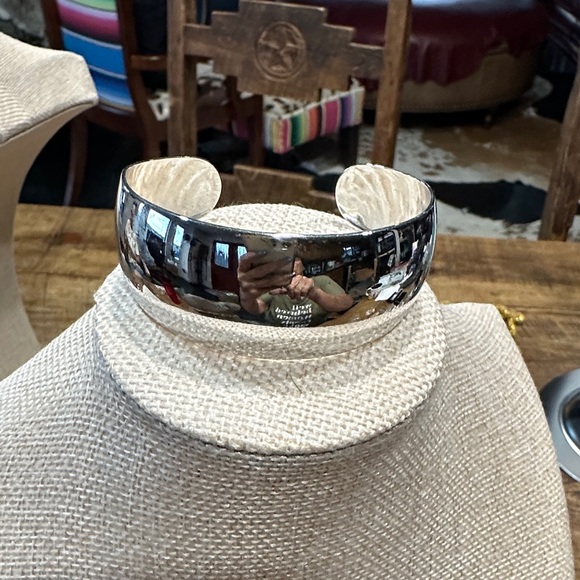 Monet Shiny Silver Tone Cuff Bracelet - Picture 1 of 6